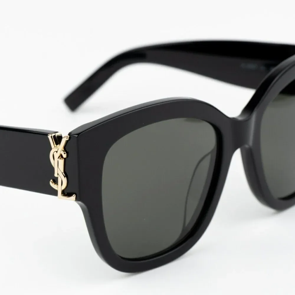 NEW Saint Laurent  SLM95/F 001 Black Grey Oversized Cat Eye Women Sunglasses